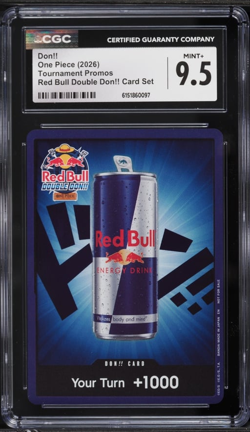 2026 One Piece Tournament Promo Red Bull Double Don!! CGC 9.5 MINT+
