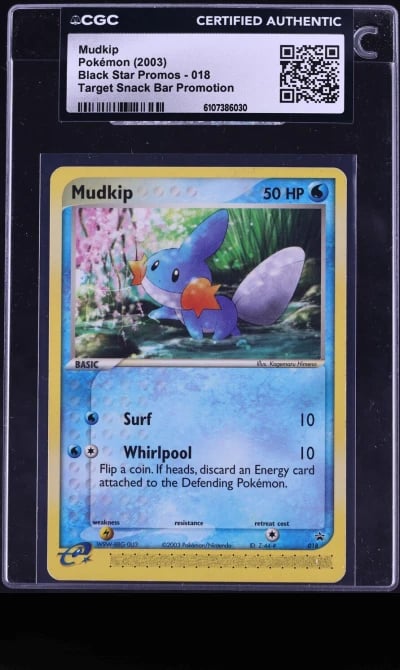 2003 Pokemon Promo Target Snack Bar Mudkip #18 CGC AUTH