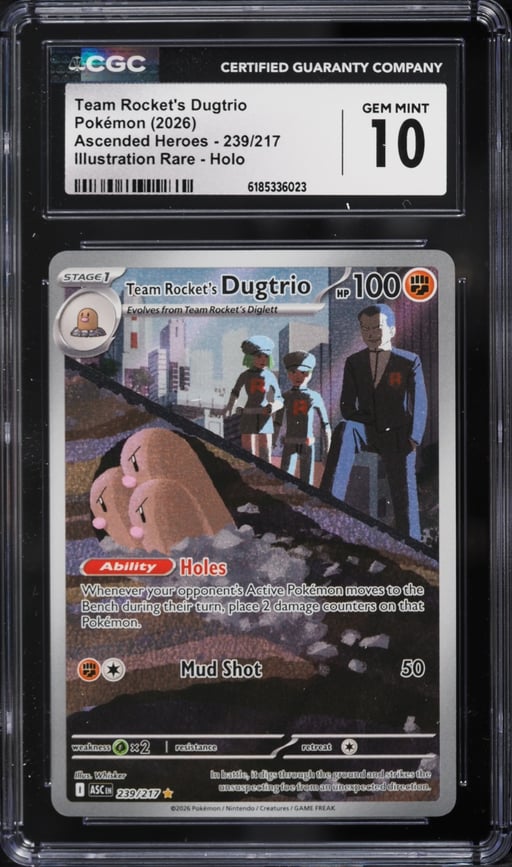 2026 Pokemon Mega Evolution Ascended Heroes IR Team Rocket's Dugtrio #239 CGC 10 GEM MINT