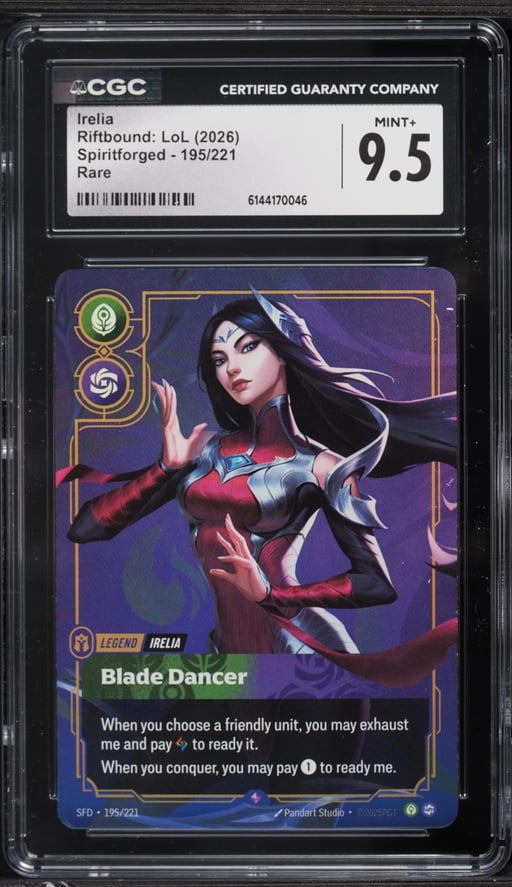 2026 Riftbound League Of Legends Spiritforged Irelia #195 CGC 9.5 MINT+