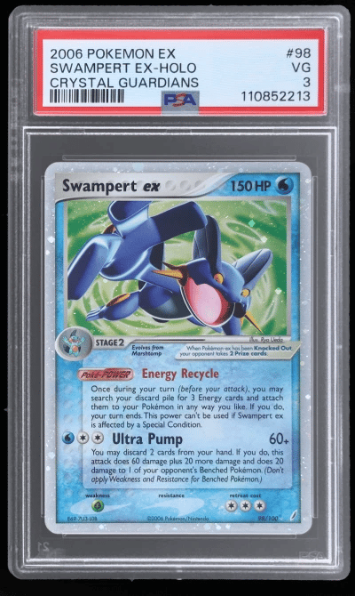 2006 Pokemon Ex Crystal Guardians Holo Swampert Ex #98 PSA 3