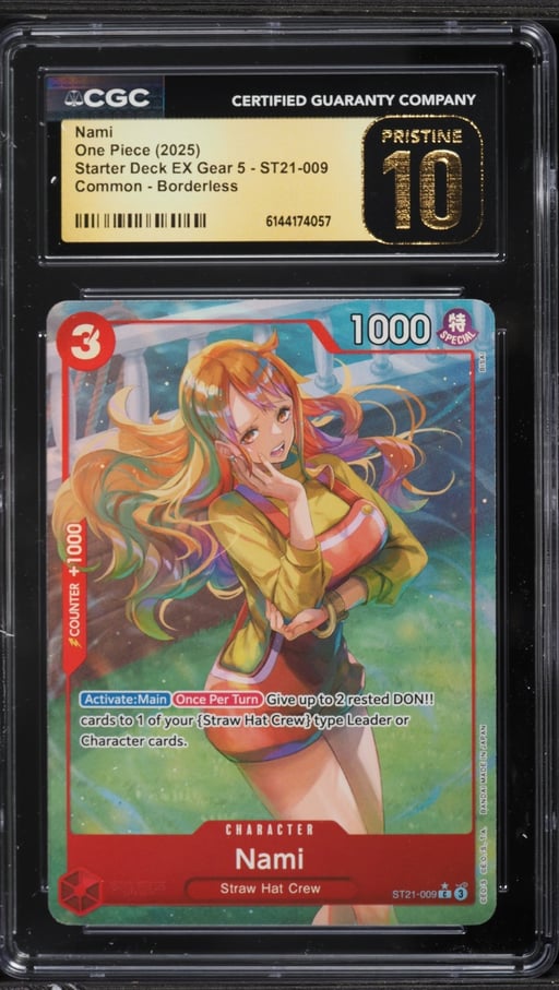 2025 One Piece Starter Deck EX Gear 5 Borderless Alt Art Nami #ST21-009 CGC 10 PRISTINE