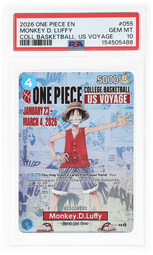 2026 One Piece Promo College Basketball US Voyage Monkey D. Luffy #P-055 PSA 10