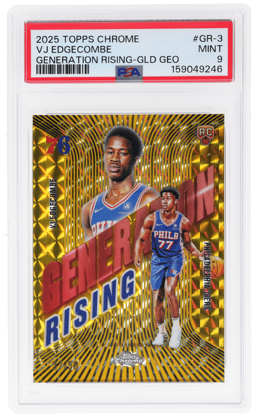 2025 Topps Chrome Generation Rising Gold Geometric Refractor Vj Edgecombe #GR-3 37/50 PSA 9