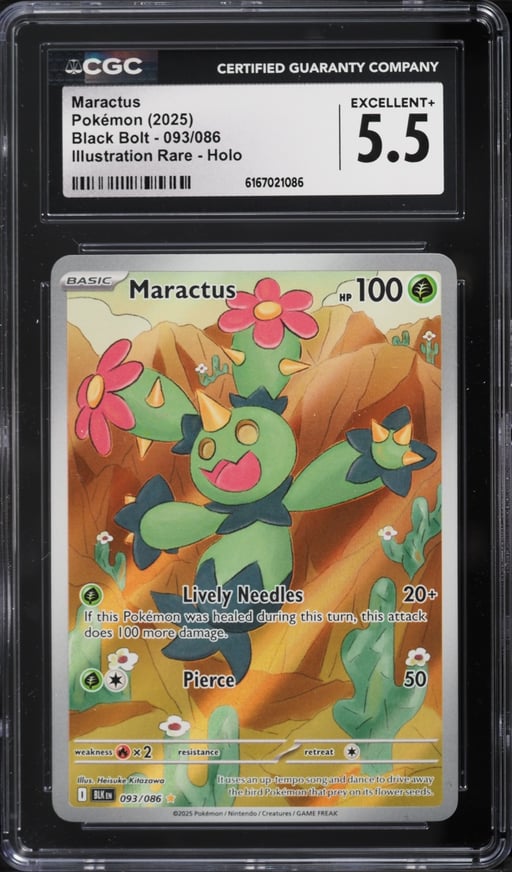 2025 Pokemon Scarlet & Violet Black Bolt IR Maractus #93 CGC 5.5 EX+