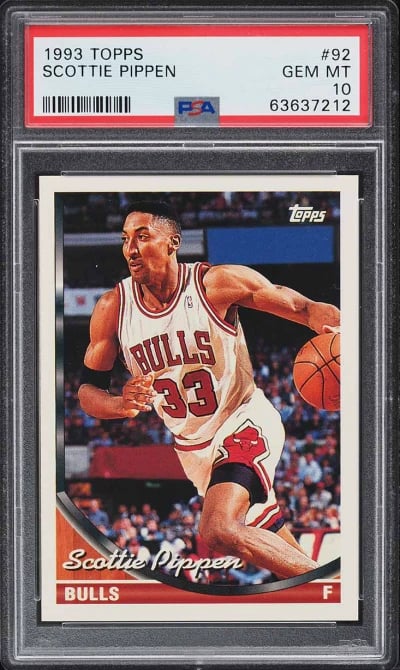 1993 Topps Basketball Scottie Pippen #92 PSA 10 GEM MINT