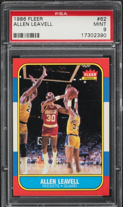 1986 Fleer Basketball Allen Leavell #62 PSA 9 MINT