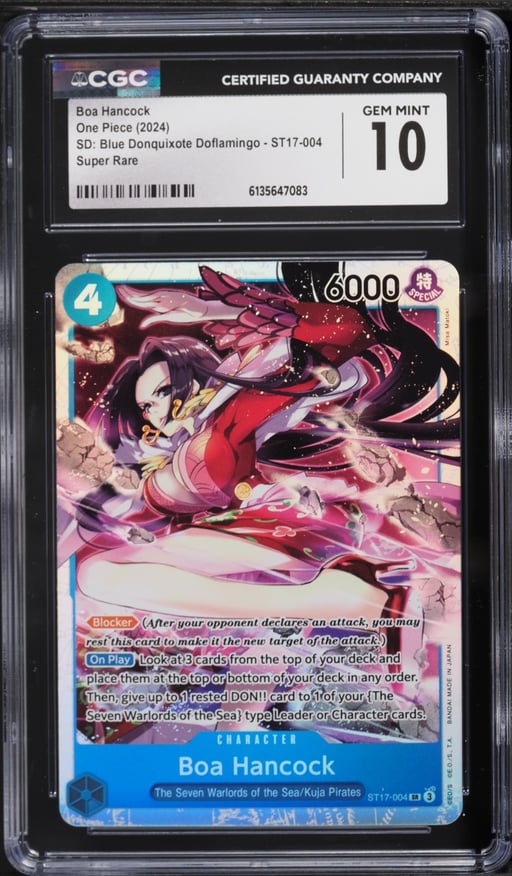 2024 One Piece Japanese Starter Deck Blue Donquixote Doflamingo SR Boa Hancock #ST17-004 CGC 10 GEM MINT
