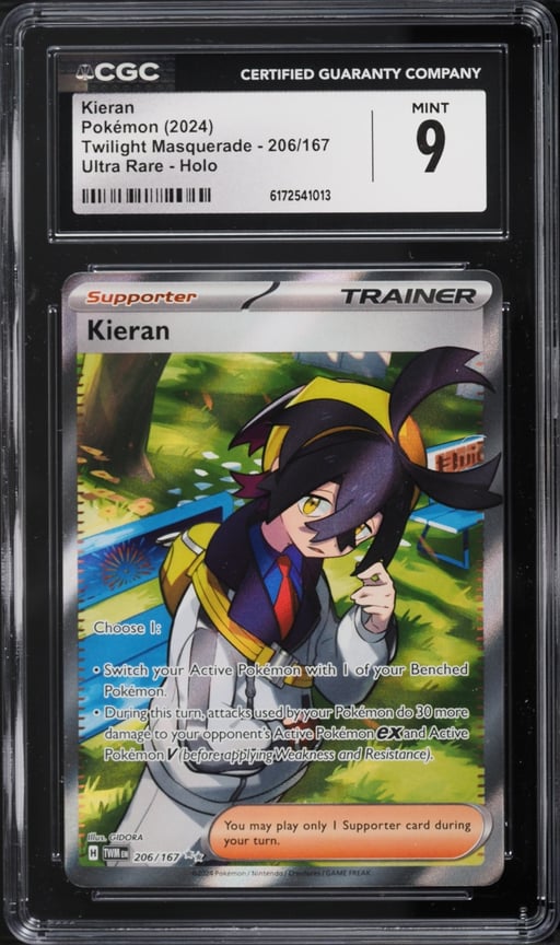 2024 Pokemon Scarlet & Violet Twilight Masquerade Full Art Kieran #206 CGC 9 MINT