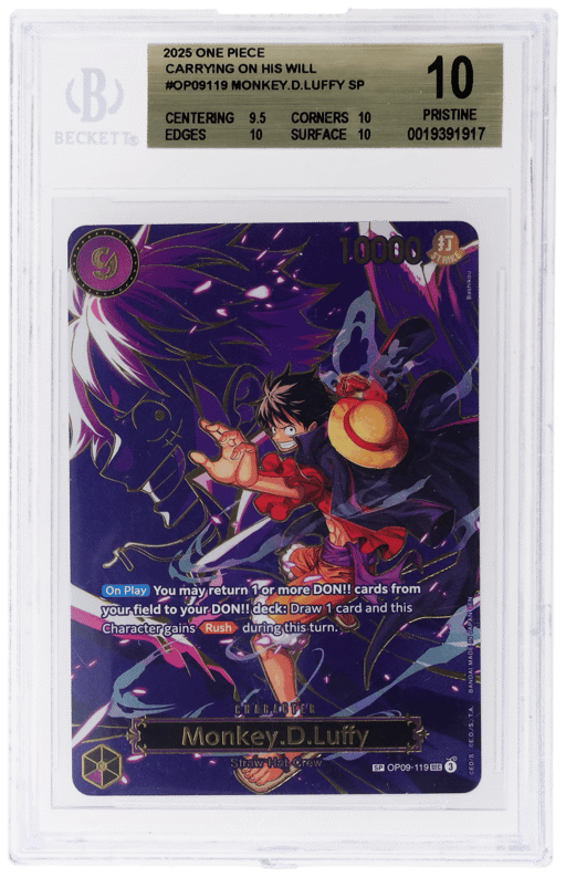 2025 One Piece Carrying On His Will Special Alternate Art Monkey D. Luffy #OP09119 BGS 10