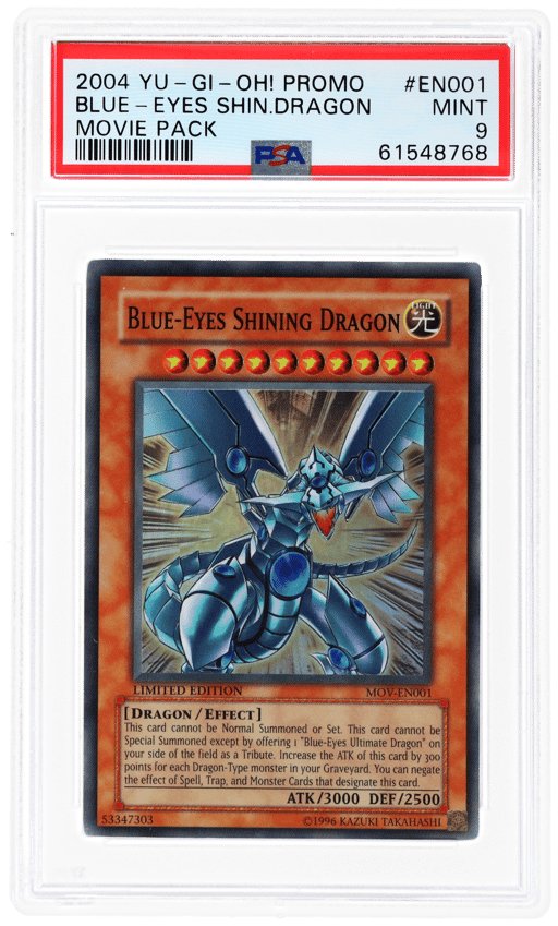 2004 Yu Gi Oh Promo Movie Pack Blue Eyes Shining Dragon #MOVEN001 PSA 9