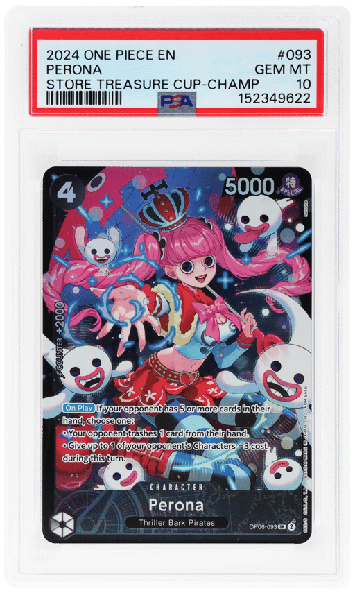 2024 One Piece Promo Store Treasure Cup Champion Perona #OP06-093 PSA 10