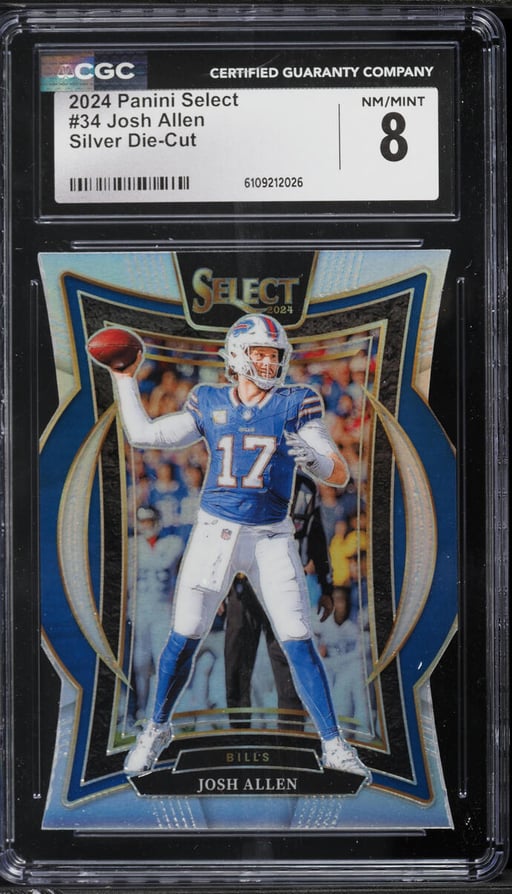 2024 Select Concourse Silver Prizm Die-Cut Josh Allen #34 CGC 8 NM-MT