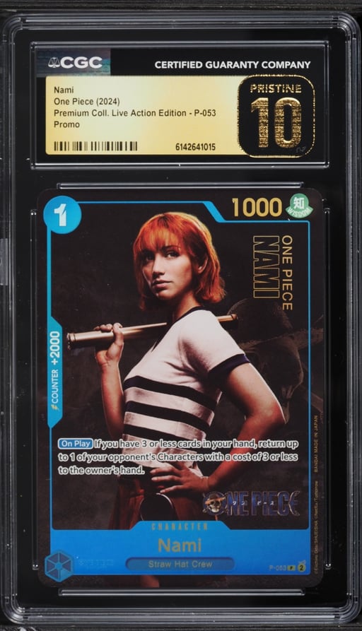 2024 One Piece Promo Premium Collection Live Action Edition Alt Art Nami #P-053 CGC 10 PRISTINE