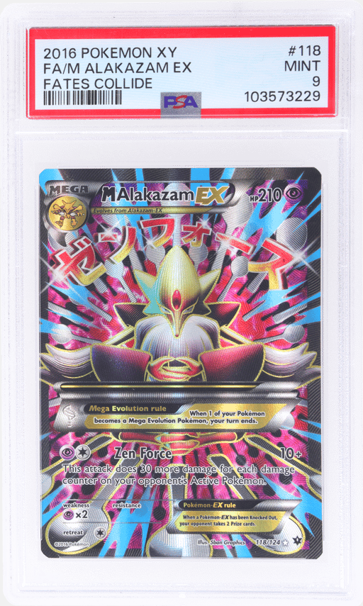 2016 Pokemon XY Fates Collide M Alakazam Ex #118 PSA 9