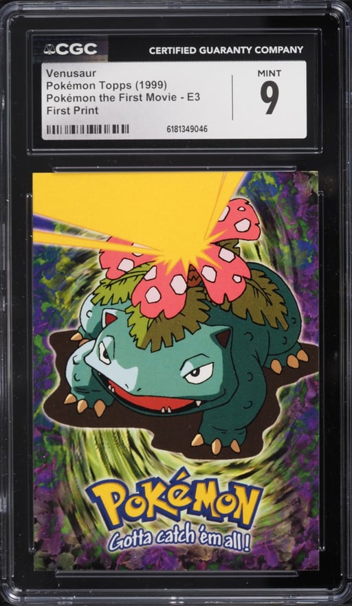 1999 Topps Pokemon The First Movie First Print Venusaur #E3 CGC 9 MINT