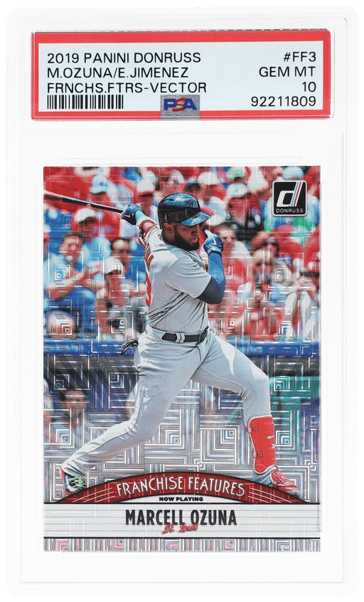 2019 Panini Donruss Franchise Features Vector Eloy Jimenez/Marcell Ozuna #FF3 PSA 10