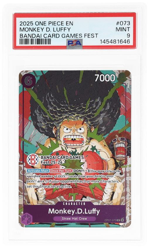 2025 One Piece Promo Bandai Card Games Fest Monkey D. Luffy #OP07073 PSA 9