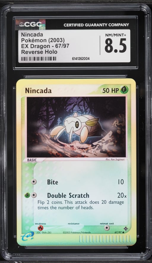 2003 Pokemon EX Dragon Reverse Holo Nincada #67 CGC 8.5 NM-MT+