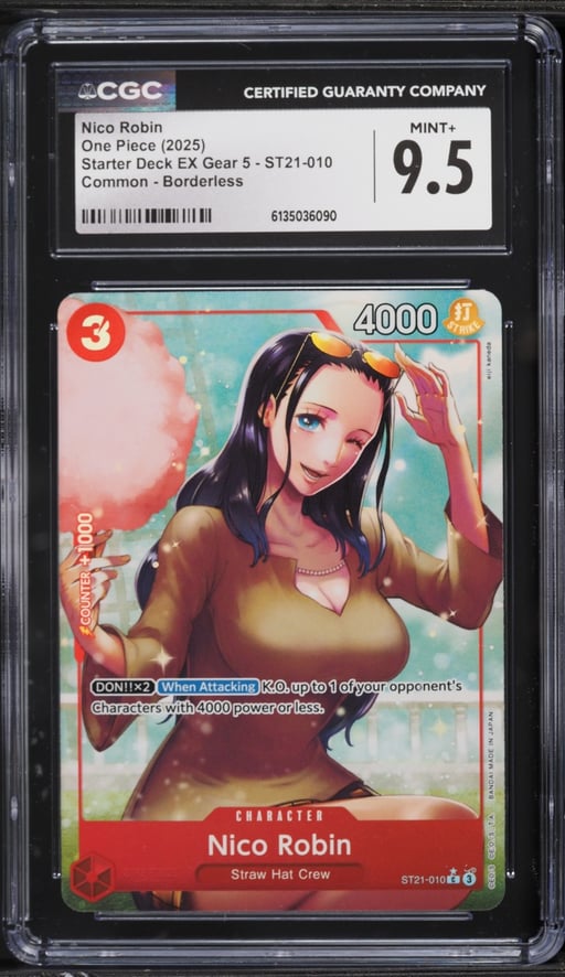 2025 One Piece Starter Deck EX Gear 5 Borderless Alt Art Nico Robin #ST21-010 CGC 9.5 MINT+