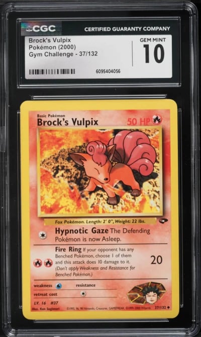 2000 Pokemon Gym Challenge Brock's Vulpix #37 CGC 10 GEM MINT