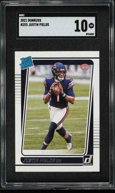 2021 Donruss Football Justin Fields ROOKIE #253 SGC 10 GEM MINT
