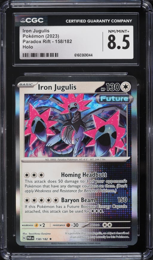 2023 Pokemon Scarlet & Violet Paradox Rift Holo Iron Jugulis #158 CGC 8.5 NM-MT+