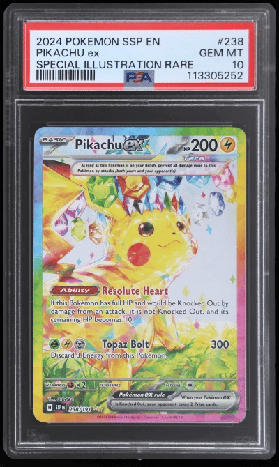2024 Pokemon Surging Sparks Special Illustration Rare Pikachu Ex #238 PSA 10