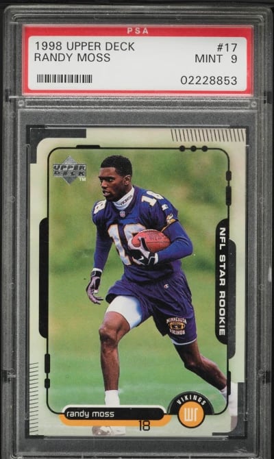 1998 Upper Deck Football Randy Moss ROOKIE #17 PSA 9 MINT
