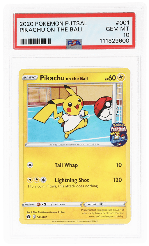 2020 Pokemon Futsal Collection Pikachu On the Ball #1 PSA 10