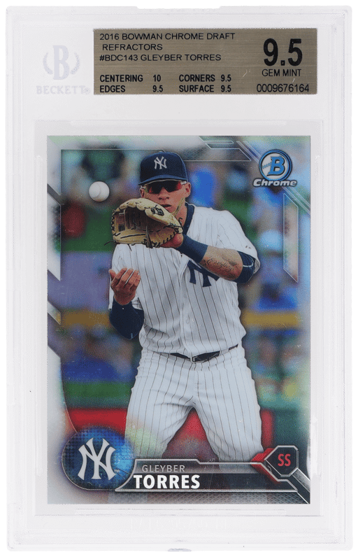 2016 Bowman Chrome Draft Refractor Gleyber Torres #BDC143 BGS 9.5