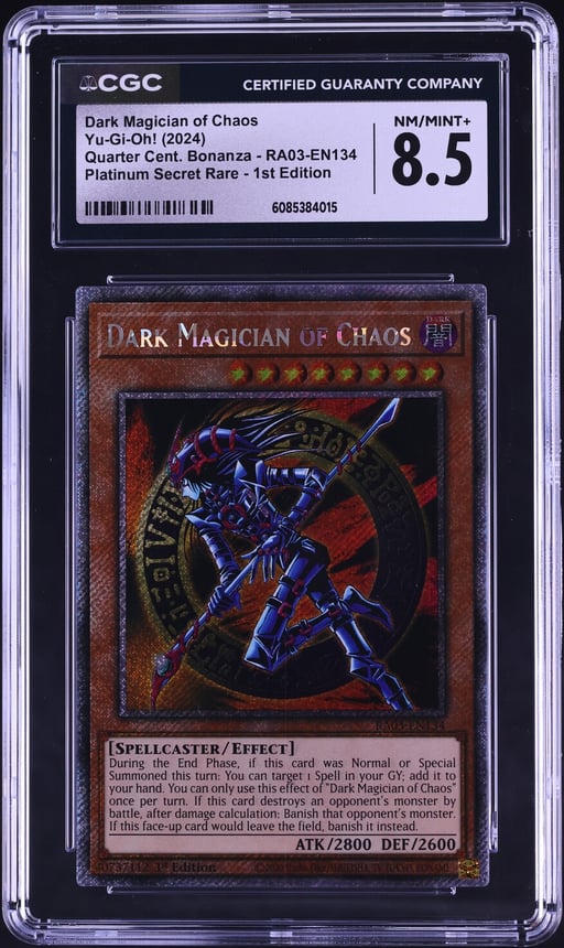 2024 Yu-Gi-Oh! RA03 1st Edition Platinum Secret Rare Dark Magician Of Chaos #RA03-EN134 CGC 8.5