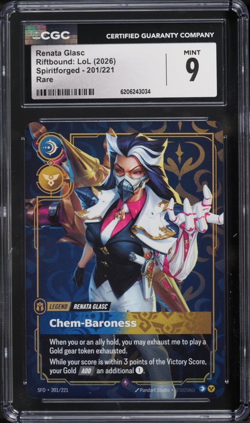 2026 Riftbound League Of Legends LoL Spiritforged Renata Glasc #201 CGC 9 MINT
