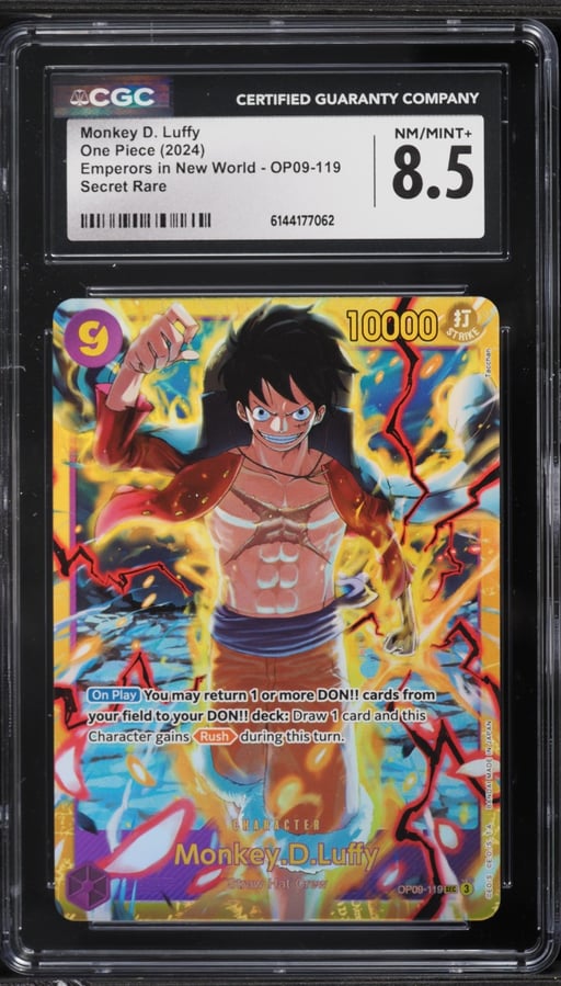 2024 One Piece Emperors In New World SEC Monkey D. Luffy #OP09-119 CGC 8.5 NM-MT+