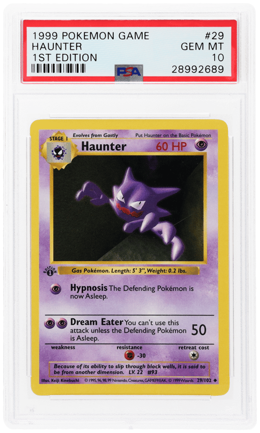 1999 Pokemon Base Set 1st Edition Haunter #29 PSA 10