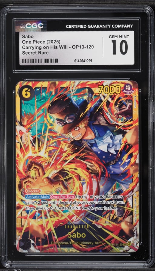 2025 One Piece Carrying On His Will SEC Sabo #OP13-120 CGC 10 GEM MINT