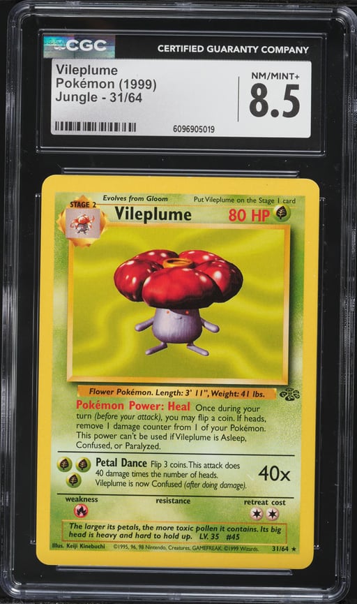 1999 Pokemon Jungle Vileplume #31 CGC 8.5 NM-MT+