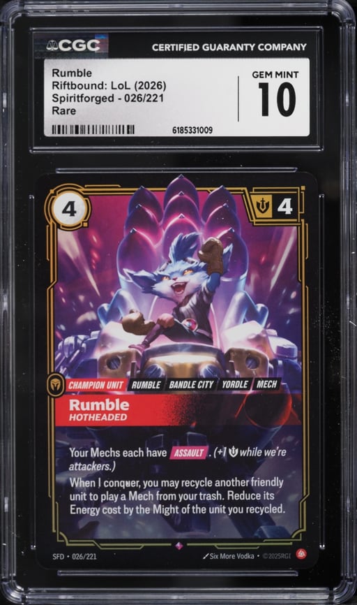 2026 Riftbound League Of Legends LoL Spiritforged Rumble #26 CGC 10 GEM MINT