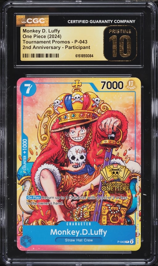 2024 One Piece Promo 2nd Anniversary Participant Monkey D. Luffy #P-043 CGC 10 PRISTINE