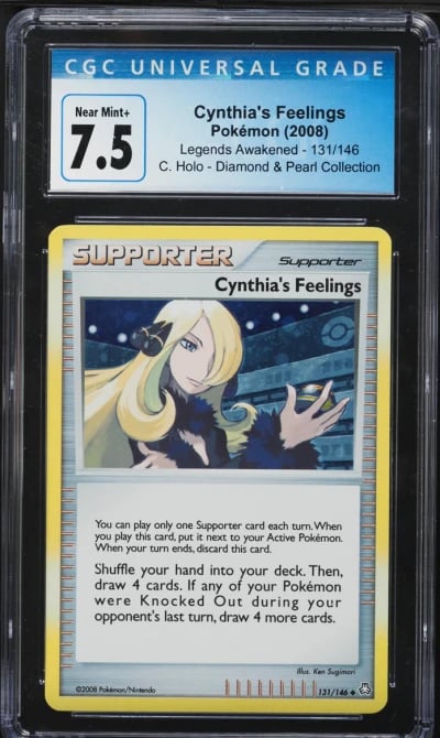 2008 Pokemon DP Legends Awakened Holo Cynthia's Feelings #131 CGC 7.5 NRMT+