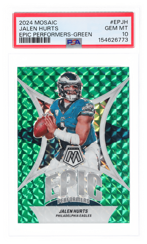 2024 Panini Mosaic Epic Performers Green Jalen Hurts #EP-JH PSA 10
