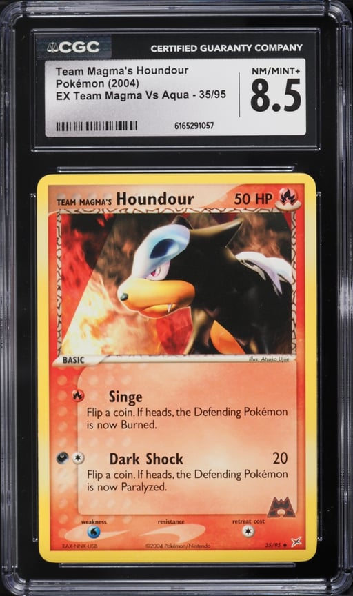 2004 Pokemon EX Team Magma Vs Aqua Team Magma's Houndour #35 CGC 8.5 NM-MT+