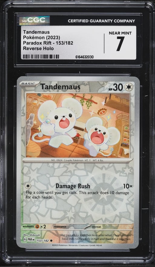 2023 Pokemon Scarlet & Violet Paradox Rift Reverse Holo Tandemaus #153 CGC 7 NRMT