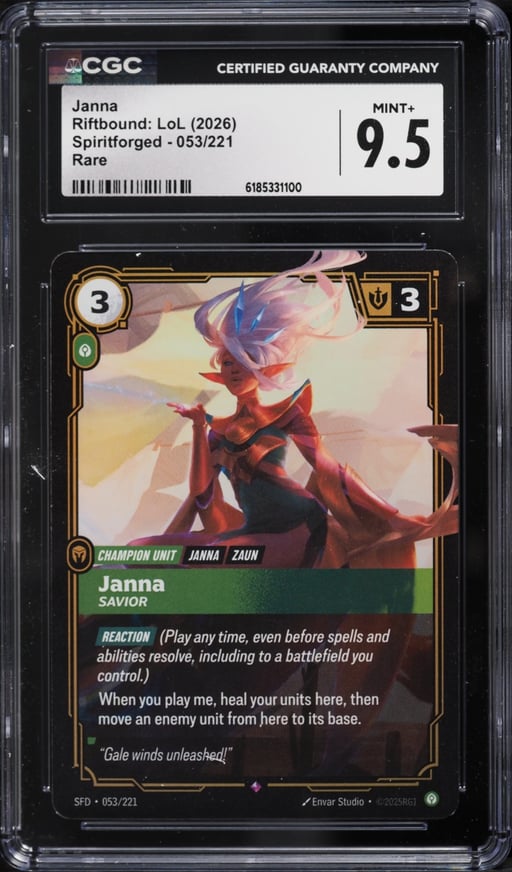 2026 Riftbound League Of Legends Spiritforged Janna #053 CGC 9.5 MINT+