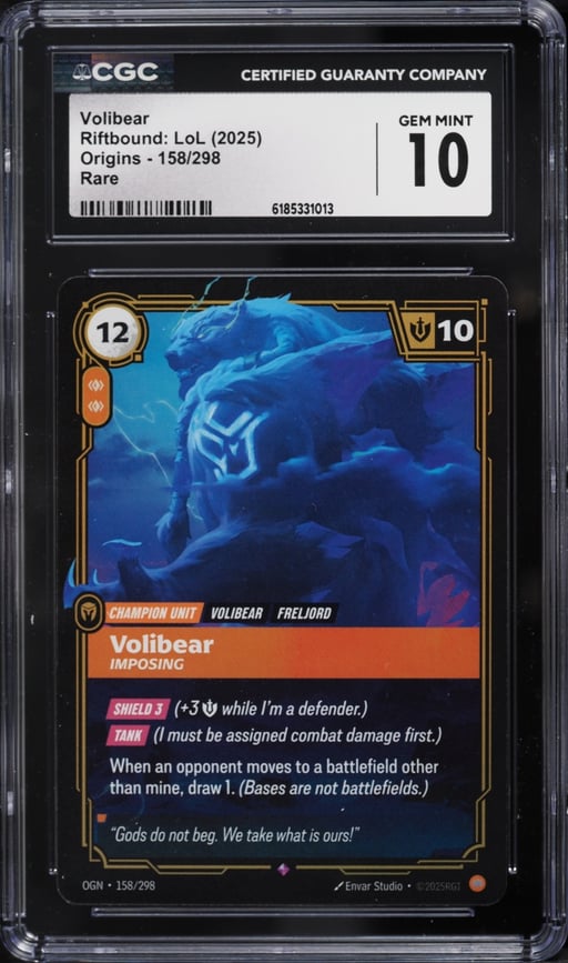 2025 Riftbound League Of Legends Origins Volibear #158 CGC 10 GEM MINT