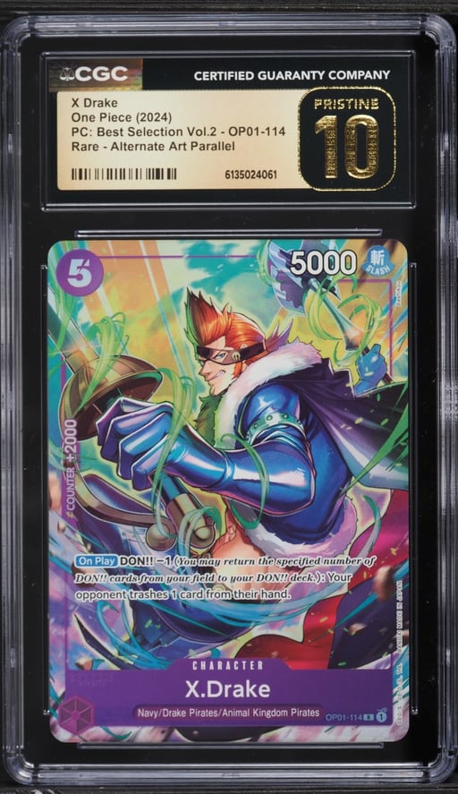 2024 One Piece Premium Collection Best Selection Alt Art X Drake #OP01-114 CGC 10 PRISTINE
