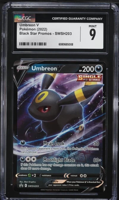 2022 Pokemon Sword & Shield Promo Full Art Umbreon V #SWSH203 CGC 9 MINT