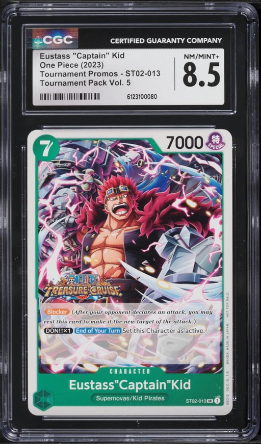 2023 One Piece Tournament Promo Vol.5 Eustass Captain Kid #ST02-013 CGC 8.5 NM-MT+