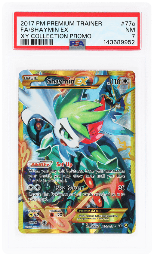 2017 Roaring Skies English Alt. Art Premium Trainer's XY Collection Shaymin Ex #77a PSA 7