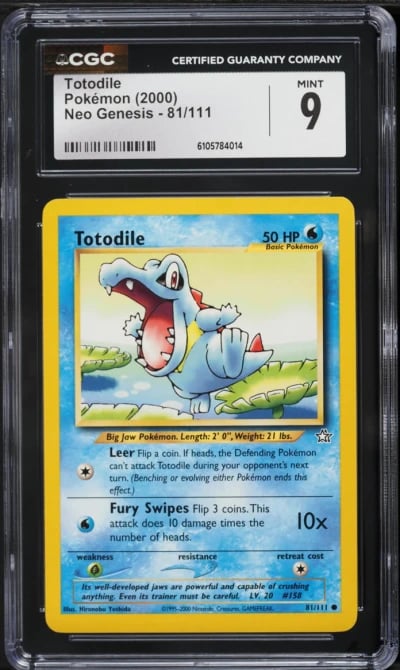 2000 Pokemon Neo Genesis Totodile #81 CGC 9 MINT